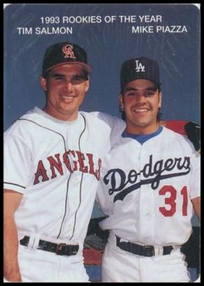 1994 Mother's Cookies Mike Piazza and Tim Salmon 2c Tim Salmon Mike Piazza (Arm on shoulder)